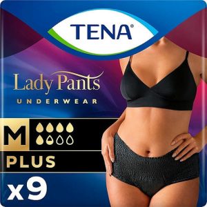 Tena, Урологические трусы для женщин Lady Pants Plus M, черные, 9 шт.