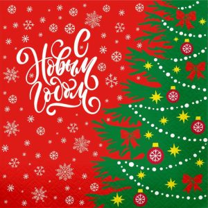 Салфетки Перышко Prestige 20 шт 3 слоя 33х33 см Елочка