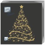 Салфетки Home Collection 33*33 12шт 3-сл Волшебная ель на черном НГ