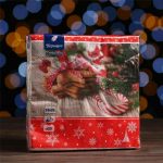 Салфетки Перышко Prestige 33*33 20шт 3-сл Новогоднее угощение