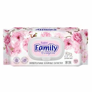 Салфетки влажные Salfeti Comfort 120 шт для всей семьи с пластиковым клапаном