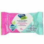 Салфетки влажные Aura Тропический коктейль антибактериальные 15 шт