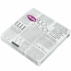 Салфетки бумажные Plushe Газета 15 шт 33х33 см