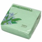 Салфетки бумажные Снежинка 50 шт 1 слой 24х24 см салатовые