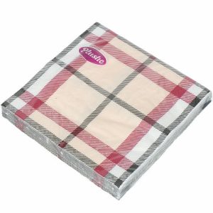 Салфетки бумажные Plushe Шотландка 18 шт 33х33 см