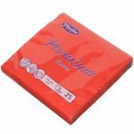 Салфетки бумажные Plushe Рremium 25 шт 2 слоя 33х33 см красные