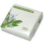 Салфетки бумажные Снежинка 50 шт 1 слой 24х24 см белые