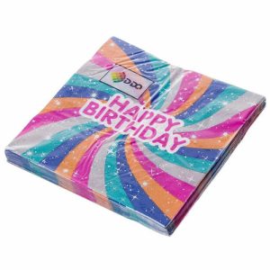 Салфетки бумажные С Днем Рождения 20 шт 33х33 см