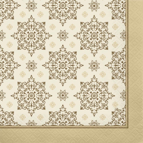 Салфетки Перышко Prestige 20 шт 3 слоя 33х33 см Арабеска