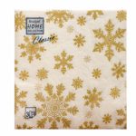 Салфетки Home Collection Classic Золотые снежинки 20 шт 3 слоя 33х33 см