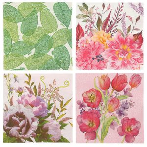 Салфетки бумажные Gratias 3 слоя, 33 см, 4 дизайна, 20шт