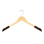 BY Вешалка деревянная 44,5см, противоскольз.плечи, натурал.цвет, хром