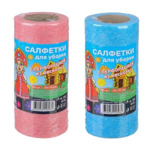 Салфетки универсальные 40 шт.в рулоне, 20x18 см., вискоза, герои