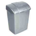 Ведро для мусора с плавающей крышкой пластмассовое "Форте" 23л, 33х27х45см, серебристый