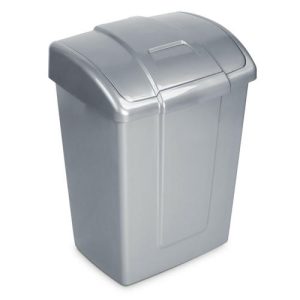 Ведро для мусора с плавающей крышкой пластмассовое "Форте" 23л, 33х27х45см, серебристый