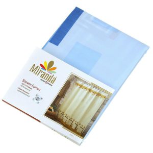 Miranda Штора для ванной тканевая 180х200см "Ликия, голубой", 100% п/э