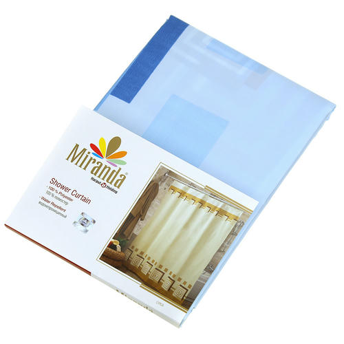 Miranda Штора для ванной тканевая 180х200см "Ликия, голубой", 100% п/э