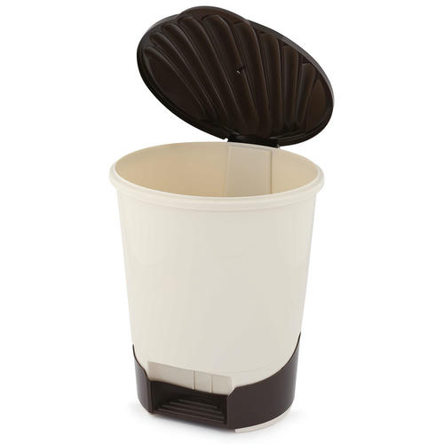 Ведро для мусора с педалью пластмассовое 10л, 27,8х26,5х34см, слоновая кость — изображение 2