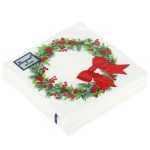 Салфетки бумажные Bouquet de Luxe 24х24 3 слоя 25л "Венок с бантиком"