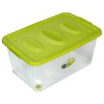 Ящик пл д/хран 41,0л "Астело" 600х400х280мм на колес оливковый