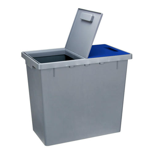 Ведро для мусора пластмассовое 40л - два отсека по 20л, 29х49х42см, серый — изображение 2