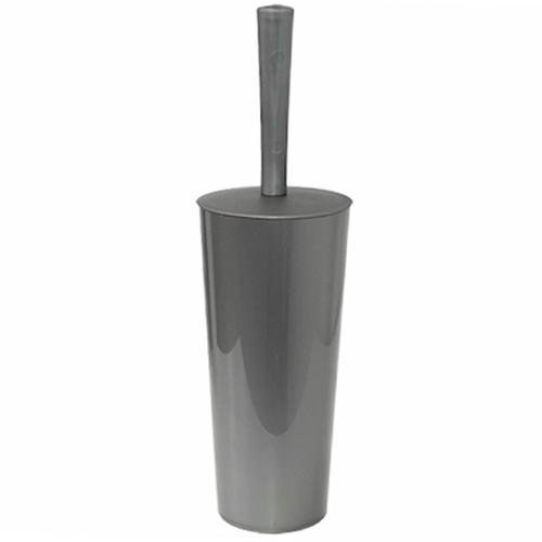 Ерш унитазный пластмассовый "Стар" д11см, h38см, с подставкой h24см, металлик