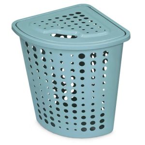Корзина пл д/белья угловая 45,0л "Молетта" бирюзовый с/кр 50,8х40,2х55,4см
