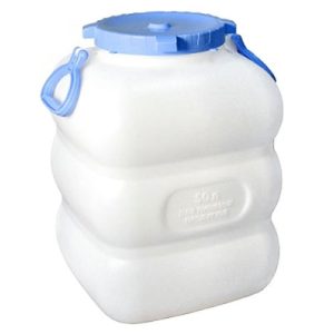 Фляга-бочка пластмассовая "Гранде" 50л, д41см, h49см, с ручками, белый
