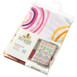 Miranda Штора для ванной тканевая 180х200см "Цветные круги", 100% п/э