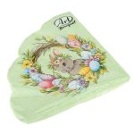 Салфетки бумажные декоративные 12л, Art Bouquet Rondo "Пасхальный венок с кроликом", 3-сл