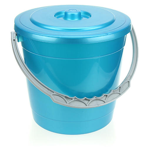 Ведро пластмассовое 5л, д22см, h21см, бирюзовый перламутровый, с крышкой