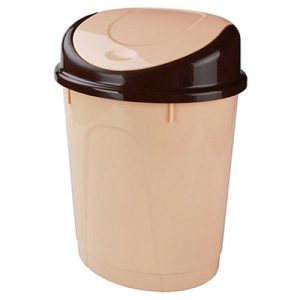 Ведро для мусора с плавающей крышкой пластмассовое 8л, 36х26х21см, бежевый