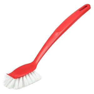 Щетка для посуды "Rimo" 5,5х7х27,5см, с эргономичной ручкой, пластик, красный, Idiland