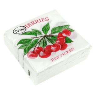 Салфетки 24*24 1сл 40шт Desna Design "Вишня"