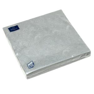 Салфетки Art Bouquet 33*33, 3хсл, 16шт. Барокко Серебро