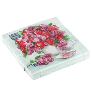 Салфетки бумажные декоративные 33*33, 3сл, 20шт Bouquet Home Collection Classic "Натюрморт с цветами"