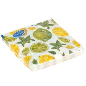 Салфетки бумажные 33х33см "Лилия", 2-х слойные, 20 штук в упаковке, "Мохито"