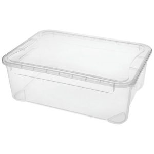 Ящик универсальный "Кристалл М" 555х390х190мм 31л (бесцветный) с/крышкой Econova