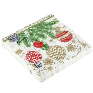 Салфетки 20л, Bouquet Home Collection Classic, 3хсл., "Елочные украшения-2"