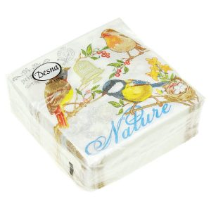 Салфетки 24*24 1сл 40шт Desna Design "Птицы"