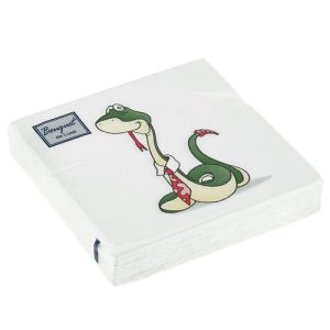 Салфетки бумажные Bouquet de Luxe 24х24 3 слоя 25л "Удавчик в галстуке"