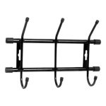 Вешалка для одежды металлическая 3 крючка 28,4х18,8см, настенное крепление, черный