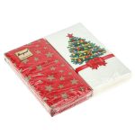 Салфетки 33х33, 2 слоя, 20л, Bouquet Original de Luxe, "Новогодняя ель MIX с красным"