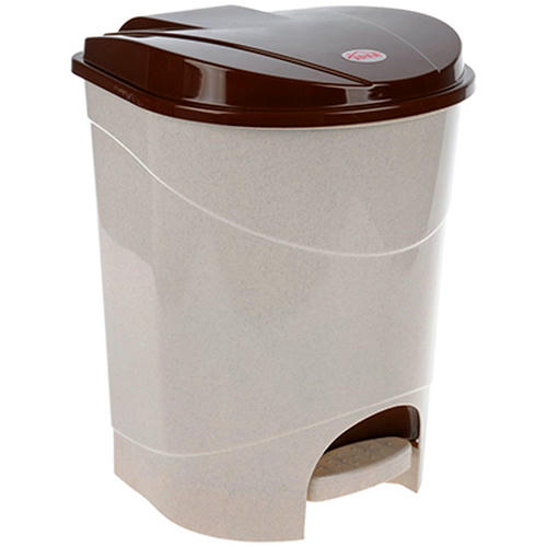 Ведро пл д/мус 7л с педалью д22см, h29см беж-мрамор внутр/ведро