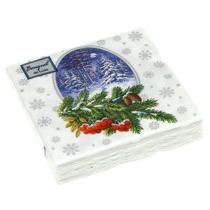 Салф. Bouquet de Luxe 24х24 3 слоя 25л "Зимний лес"