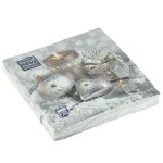 Салфетки 33х33, 3слоя, 20л, Bouquet Home Collection Classic, "Праздничный натюрморт. Серебро"
