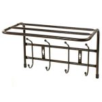 Вешалка настенная д/одеж с полкой 4крюч 40,3х26,8х23,8см, медный антик, мет