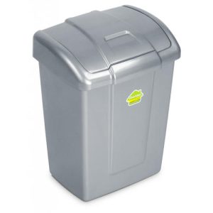 Ведро для мусора с плавающей крышкой пластмассовое "Форте" 9л, 25х20х33см, серебро