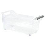 Контейнер хозяйственный для хранения пластмассовый 7л, 18х38х18,5см, на колесах, с ручкой