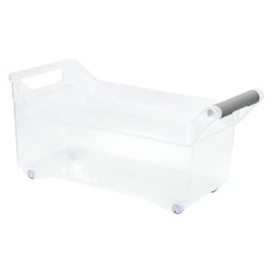 Контейнер хозяйственный для хранения пластмассовый 7л, 18х38х18,5см, на колесах, с ручкой